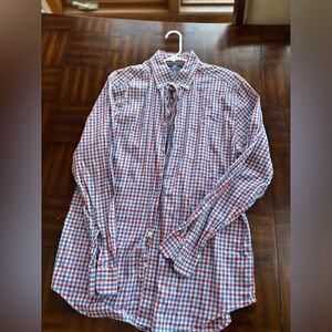 Men's Vineyard Vines Red and Blue Checkered Shirt Slim Fit L